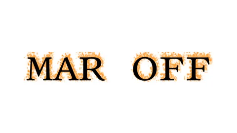 Mar Off fire text effect white isolated background Stock-Footage 138072043