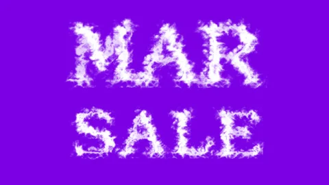 Mar Sale cloud text effect violet isolated background Stock Footage 139638414
