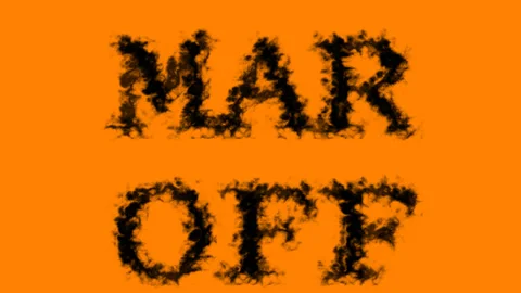 Mar Off smoke text effect orange isolated background Stock Footage 139624577