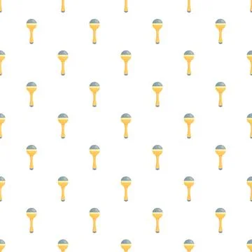 Maraca instrument seamless pattern on white background Illustrazione stock