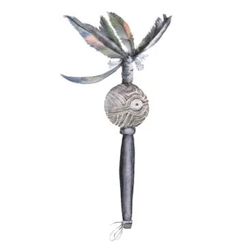 Maraca. Isolated on a white background. Stock Illustration