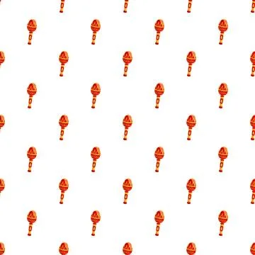 Maraca music instrument seamless pattern repeating on white Stock Illustration