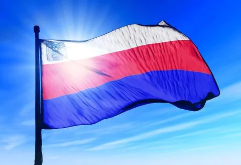 Maracaibo flag waving on the wind Stock Illustration