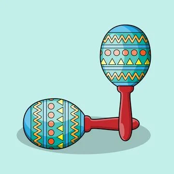Maracas Blue Stock Illustration