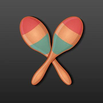 Maracas on a dark background. Stock Illustration