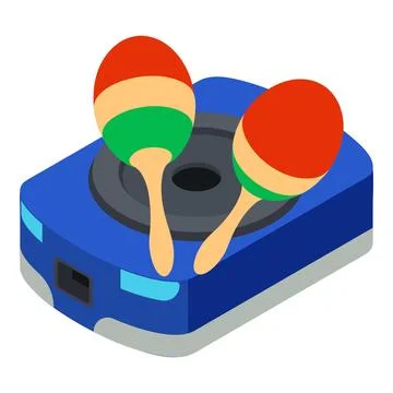 Maracas icon isometric vector. Percussive musical instrument on warehouse robot 스톡 일러스트