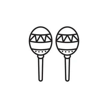 Maracas icon vector on white background Stock Illustration