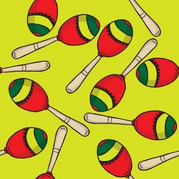 Maracas pattern Stock Illustration