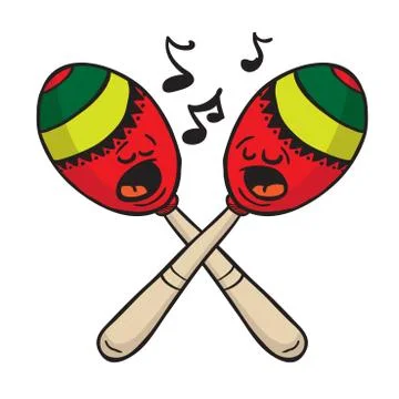 Maracas singing Stock Illustration