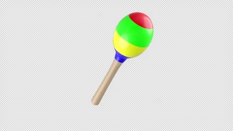 Maracas sprite element loop with alpha. This music instrument with an alpha Stock Footage 303814782