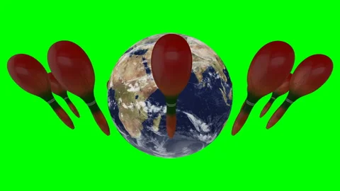 Maracas turn around the world - loop Video stock 166276006