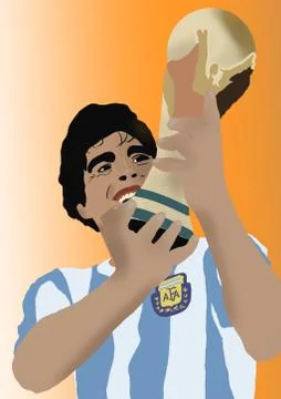Maradona illustration. Stock Illustration