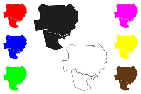 Maran city (Malaysia) map vector illustration, scribble sketch Maran map 스톡 일러스트