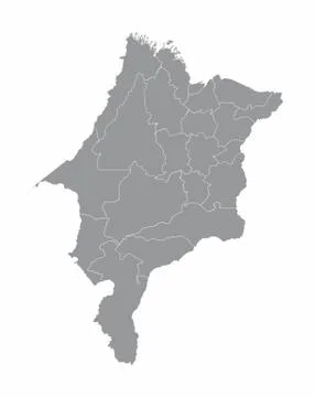 Maranhao State regions map Stock Illustration