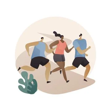 Marathon abstract concept vector illustration. Stock Illustration