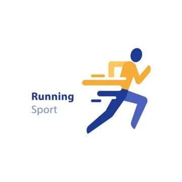 Marathon event, running activity, abstract runner, triathlon, vector icon Stock Illustration