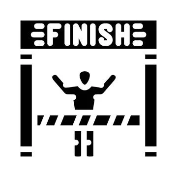 Marathon finish line progress glyph icon vector illustration Stock Illustration