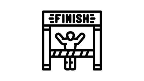 Marathon finish line progress line icon animation Stock Footage 326755196