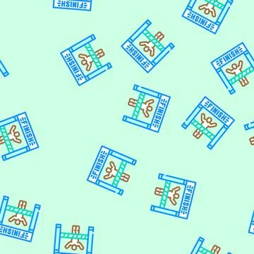 Marathon finish line progress vector seamless pattern 스톡 일러스트