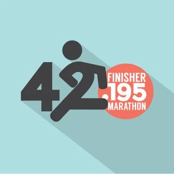 Marathon Finisher Typography Design Vector Illustration Stock Illustration