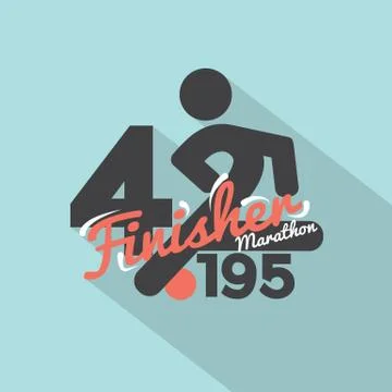 Marathon Finisher Typography Design Vector Illustration Stock Illustration