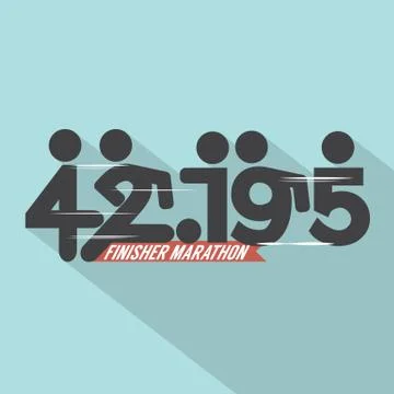 Marathon Finisher Typography Design Vector Illustration Stock Illustration