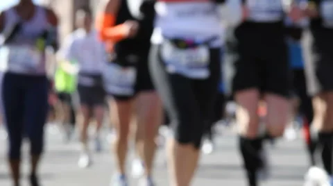Marathon Front Blurred Stock Footage 40711719