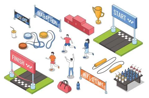 Marathon Isometric Elements イラスト素材