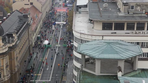 Marathon in Ljubljana Stock Footage 87713414
