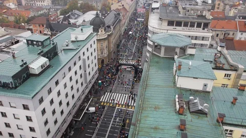 Marathon in Ljubljana Stock Footage 87713615