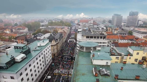 Marathon in Ljubljana Stock Footage 87713764