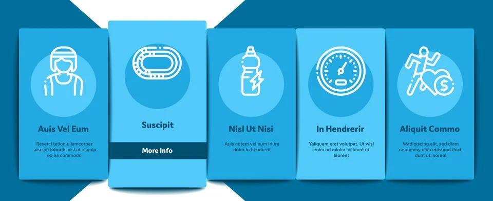 Marathon Onboarding Elements Icons Set Vector 스톡 일러스트
