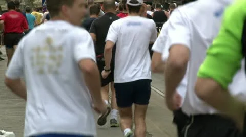 Marathon, people, back Stock Footage 10910219
