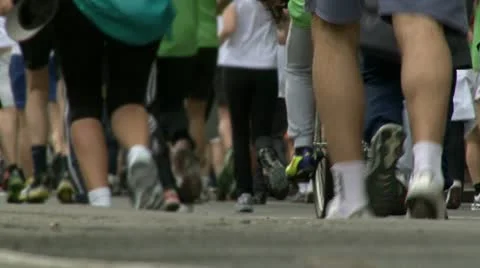 Marathon, people, back legs Video stock 10910234