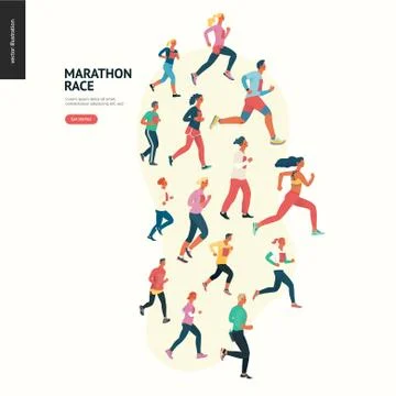 Marathon race group Stock Illustration