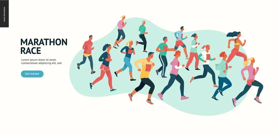 Marathon race group Stock Illustration