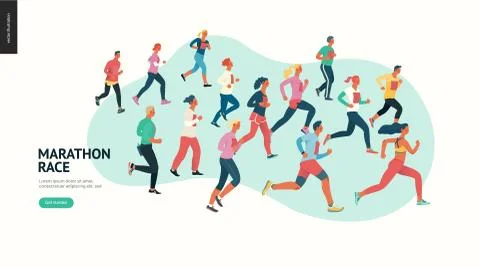 Marathon race group Stock Illustration