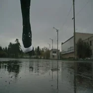 Marathon In The Rain Stock Footage
