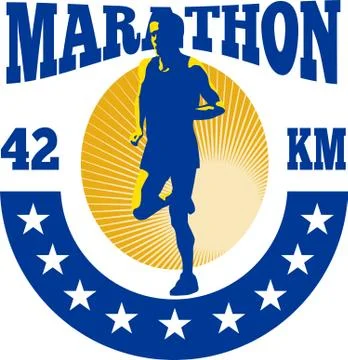 Marathon runner athlete running. Stock Illustration