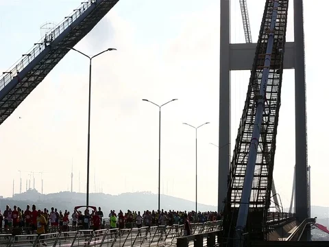 Marathon runner run Stock Footage 73606422