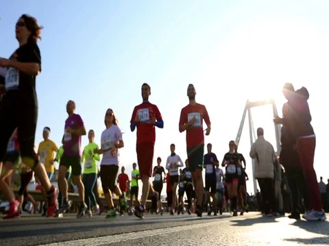 Marathon Runner Run Video stock 73621027