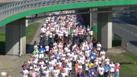 Marathon runners in 4K slow motion 60fps Stock Footage 169072200
