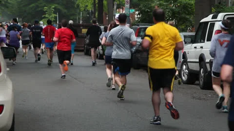 Marathon runners backside Stock Footage 23831803