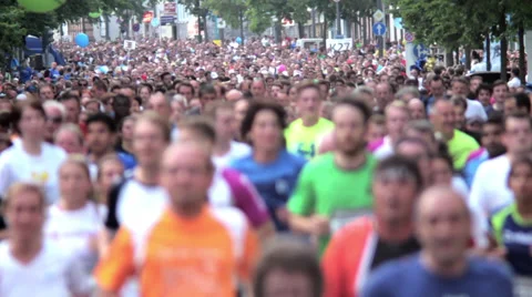Marathon Runners Crowd 06 Stock Footage 39515103