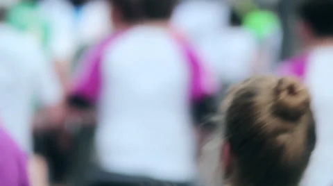 Marathon Runners Crowd 08 Stock Footage 39516306
