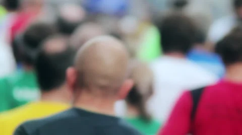 Marathon Runners Crowd  09 Stock Footage 39516365