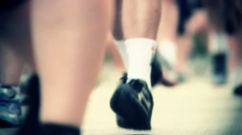 Marathon Runners Crowd  11 Stock Footage 39525275