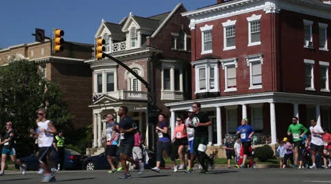 Marathon Runners  EDITORIAL USE ONLY Stock Footage 22656447