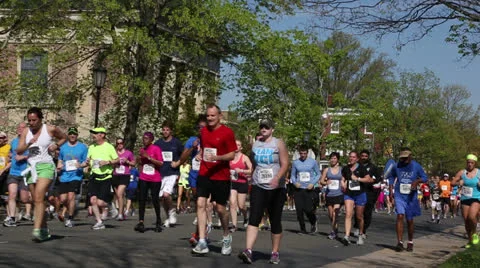 Marathon runners EDITORIAL USE ONLY Stock Footage 22657201