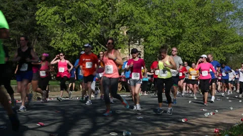 Marathon runners EDITORIAL USE ONLY Stock Footage 22657334